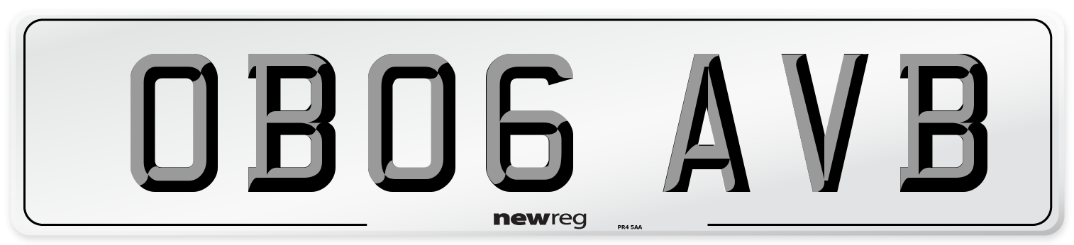 OB06 AVB Number Plate from New Reg